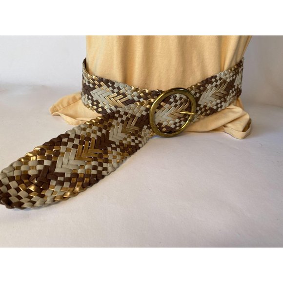 Braided Wide Belt in Various Metallic Colors - Picture 11 of 13